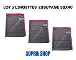 Lot de 3pcs Lingettes essuyage en microfibre de carbone 50x40