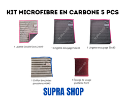 Kit de nettoyage Microfibre en carbone 5pcs