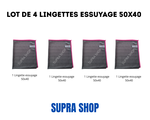 Lot de 4 lingettes essuyage en microfibre de carbone 40x50