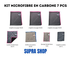 Kit de nettoyage microfibre de carbone 7pcs